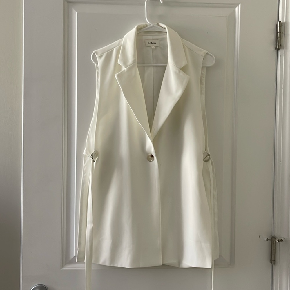 White blazer vest